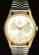 Helvetia gentleman's automatic wristwatch ref. 8405 with date aperture, gold hands and hour markers,