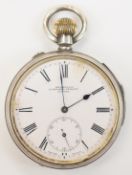 Searle & Co of Lombard Street London silver hour repeating keyless winding open faced pocket watch
