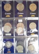 Fifty one collectable crowns and £5 coins to include Queen Elizabeth the Queen Mother, Queens
