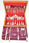 Six place setting canteen of King's pattern cutlery together with a small quantity of extra cutlery,