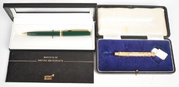 Montblanc Generation propelling pencil, with green body and gilt metal fittings, in original box