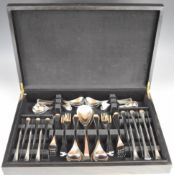 Inox six place setting forty four piece canteen of cutlery, believed to be Cobra pattern, with