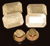 A pair of 9ct gold cufflinks and two studs, 5.8g