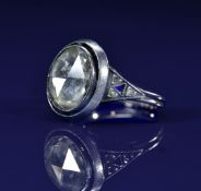 Georgian / Victorian gold and silver ring set with a rose cut diamond with an estimated carat weight