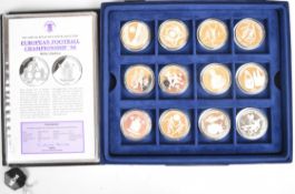 MDM European Football Championships 1996 silver crown collection of twenty two .925 silver coins