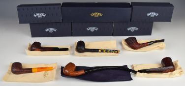 Six Savinelli smoking pipes comprising Ovalina, Arlecch, Churchwarden, Antica, Flambe and Luisa