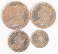 1894 Queen Victoria Maundy coin set from 1d to 4d