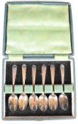Cased set of six George VI hallmarked silver teaspoons, Sheffield 1944, maker Cooper Brothers & Sons