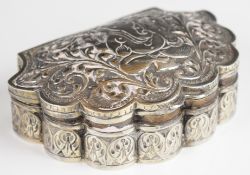 Indian silver box with embossed decoration depicting Ganesh, marked silver to base, length 22.5cm,