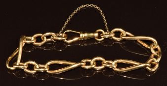 A c1900 18ct gold bracelet made from a watch chain, 20.3g, 17cm