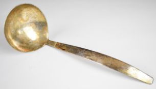 Frantz Hingelberg Danish silver punch or soup ladle, with 925 silver marks and maker's name,