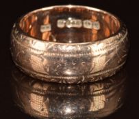 Edwardian 9ct rose gold ring, Birmingham 1908, 11.4g, size U/V