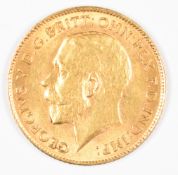 1914 George V gold half sovereign
