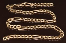A 9ct gold curb link necklace (damaged), 15.4g, 47cm