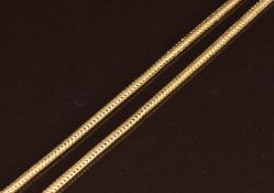 Victorian yellow metal snake chain with engraved barrel clasp, 8.5g, 41cm