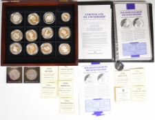Twelve Queen Elizabeth the Queen Mother silver proof coins comprising 1995 Cook Islands $5, 1994