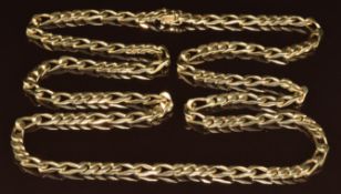 A 9ct gold curb link necklace, 61.1g, 78cm