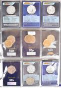 Three hundred and forty two collectable 50p coins to include Benjamin Britten, EU, NHS, Scouts,