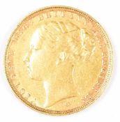 1886 Queen Victoria gold full sovereign with Melbourne mint mark