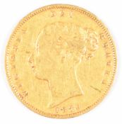 1876 Queen Victoria gold half sovereign with shield reverse and die no 84