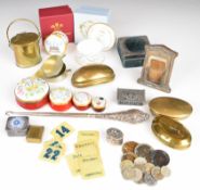 Collectables to include hallmarked silver mounted pin cushion with hinged lid, two hallmarked silver