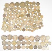 Over 450g of world silver coins including Germany, Switzerland, India, New Zealand, East Africa,