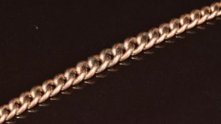 A 9ct rose gold graduated curb link Albert/ watch chain, 25.1g, 30.5cm
