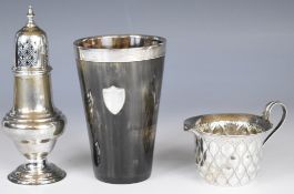 Victorian hallmarked silver jug with embossed decoration, Sheffield 1887, maker James Deakin & Sons,