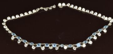 Art Deco Platinin necklace set with paste, 37.5cm
