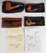 Four Northern Briars smoking pipes including silver mounted Sea Urchin, two Premier and Hawkbill,