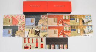 Two sets of four Royal Mail Pillar to Post limited edition hallmarked silver stamp shaped ingot