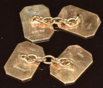A pair of 9ct gold cufflinks, 6.7g