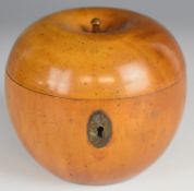 Georgian novelty tea caddy formed as an apple, height 10cm