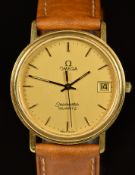 Omega Seamaster gentleman's wristwatch ref. 196.0266 with date aperture, two-tone hands and baton
