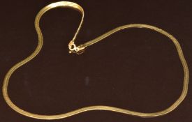 A 9ct gold ribbon necklace, 4.2g, 43cm