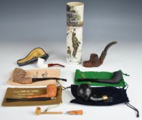 Six Scandinavian / continental smoking pipes including Nording Huntingpipe, Pfeiten Huber
