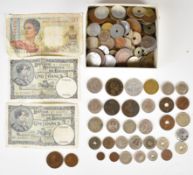 Small collection 19th and 20th century world coins from France, Germany, Belgium, Switzerland and