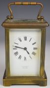 Tyers Ltd, Ealing brass and bevelled glass carriage clock with impressed 'R and Co' to movement,
