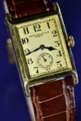 Patek Philippe & Co Art Deco 18ct gold gentleman's wristwatch with inset subsidiary seconds dial,