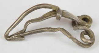 Roman silver La Tene II fibula style brooch, found by the vendor at Littledean, Gloucestershire