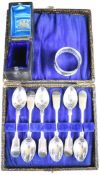 Set of six hallmarked silver fiddle pattern teaspoons, Sheffield 1927, maker John Henry Potter