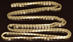 Victorian silver gilt chain with pierced star decoration, 28.6g, 130cm
