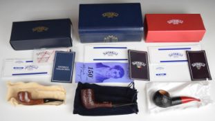 Three Savinelli smoking pipes comprising Siglas, 320 '20 Years' and Alessandro Manzoni limited