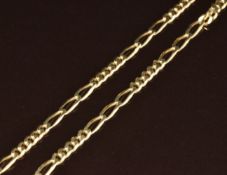 A 14k gold curb link necklace, 18.7g, 56cm