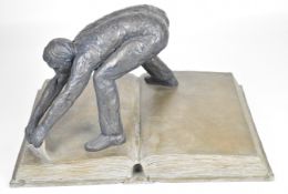 Emma Jean Kemp limited edition 7/15 bronzed resin figure 'Turning The Page', W45 x D32 x H29cm