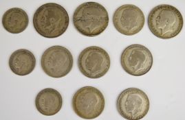 Approximately 123g of pre-1947 British coinage from half crown to shilling