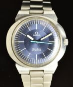 Omega Dynamic gentleman's wristwatch with luminous hour and minutes hands, pale blue centre