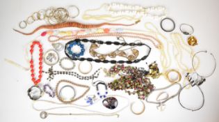 A collection of costume jewellery including two pairs of Givenchy earrings, necklaces including