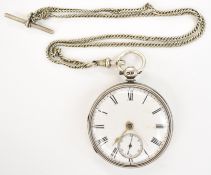 J H Steward of London hallmarked silver open faced pocket watch with inset subsidiary seconds