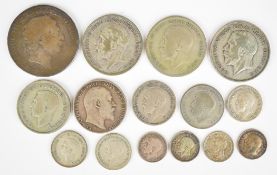 Approximately 117g of mixed English silver coinage to include a George III 1819 crown